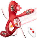 3-in-1 vibrating penis ring equipped with 3 powerful vibration motors and 10 vibration modes