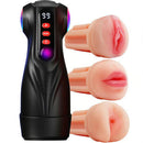 2026 New Model 3 Sleeves Pocket Pussy Penis Pump with 9 Sucking & 9 Vibrating Male masturbator