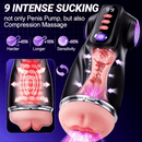 2026 New Model 3 Sleeves Pocket Pussy Penis Pump with 9 Sucking & 9 Vibrating Male masturbator