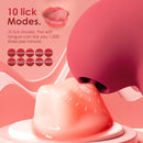 ToyCod Clitoral Sucking Tongue-Licking Vibrator - 10 Suctions +10 Licking Modes with Portable Rechargeable Heart Shape Case