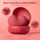 ToyCod Clitoral Sucking Tongue-Licking Vibrator - 10 Suctions +10 Licking Modes with Portable Rechargeable Heart Shape Case