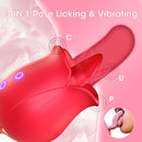 2 in 1 Nipple Sucker Oral Sex Toy Rose Vibrator for Women