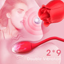 2 in 1 Nipple Sucker Oral Sex Toy Rose Vibrator for Women