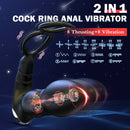8 Thrusting 8 Vibrating Anal Vibrator With Dual Cock Rings