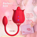 2 in 1 Nipple Sucker Oral Sex Toy Rose Vibrator for Women
