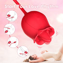 2 in 1 Nipple Sucker Oral Sex Toy Rose Vibrator for Women