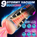 2026 New Model 3 Sleeves Pocket Pussy Penis Pump with 9 Sucking & 9 Vibrating Male masturbator