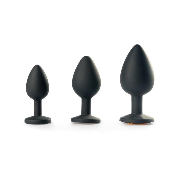 3PCs Silicone Diamond Two Color Switchable Butt Plug