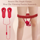 Nipple Clamps Vibrating Panties - Wireless Remote Control Personal Massager with 10 Vibration Modes