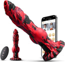 Thrusting Dildo Monster Fantasy Vibrator - 9.6" Thick Horse & Dog Dildos,8 Vibration & 8 Thrusting Modes