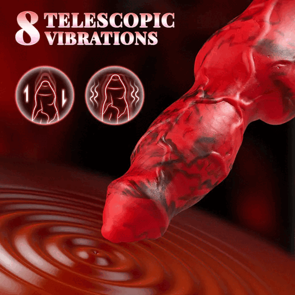 Sexoralab™ Heating 8 Telescopic Vibrations Knotted Beastly Dildo