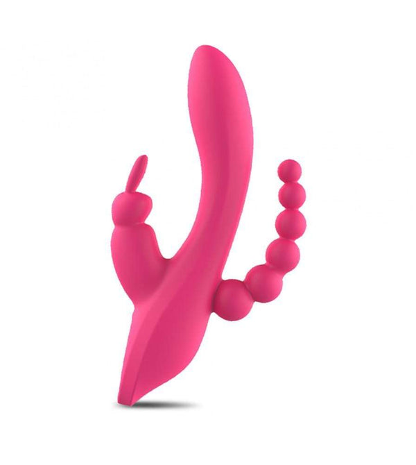 3-in-1 7 Vibrating Modes Rabbit G-Spot Stimulator Anal Dildo Vibrator