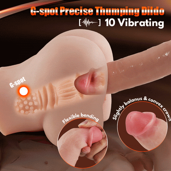 Buyging™ Fully Foreskin 10 Vibrating Dildo with Suction Cup Base 7.36 Inch