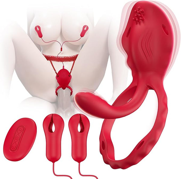 Nipple Clamps Vibrating Panties - Wireless Remote Control Personal Massager with 10 Vibration Modes