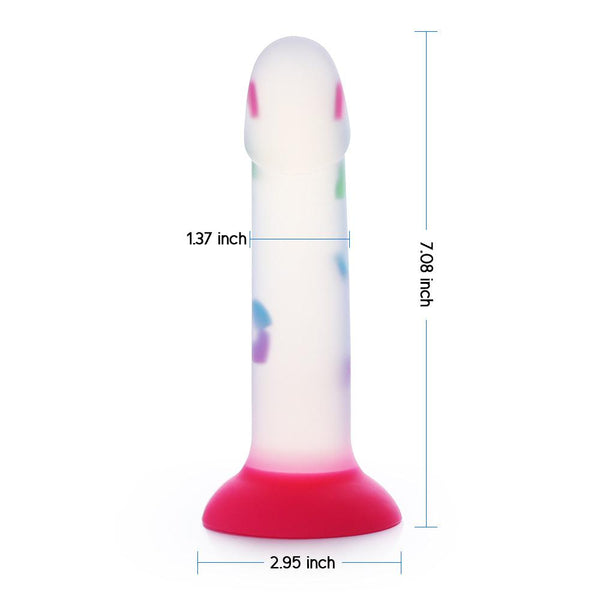 Transparency Luminous Heart Suction Dildo