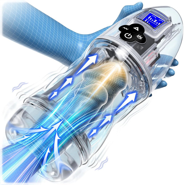 😍 2026 Hot-Selling New Masturbator 🚀 – 💋 Fully Transparent Vibrating, Sucking, and Moaning Male Masturbator 🎁