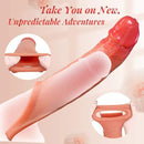 APP Controlled 9 Vibrating Penis Extender Sleeve With Cock Ring