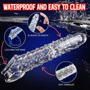 Vibrating penis sleeve, reusable penis extender with clitoral stimulator, soft granular penis extender, penis sleeve lengthening extender, sex toys for men and women