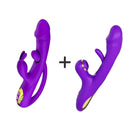 Newest 3-in-1 Rabbit G-spot Vibrator with 10 Flapping Vibrating & 7 Licking Sucking Modes