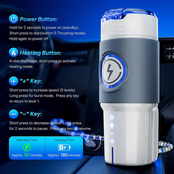 AI & APP Control Thrusting Male Stroker with 360° Heating, 5-Speed Smooth Motion Adult Mens
