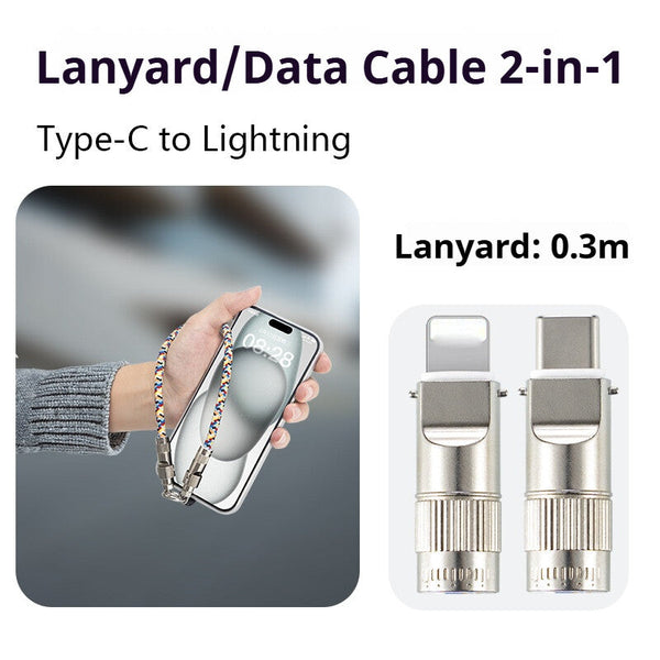 Mobile phone lanyard data cable