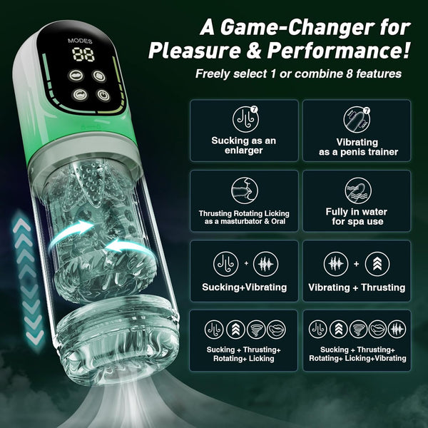 😍 Male Masturbator Penis Pump - Male Sex Toys for Men Sex Toy Pocket Pussy LCD with APP Stroker Adult Toys with 7 Thrusting 7 Rotating 5 Sucking Modes Vacuum Pumps & Enlargers🎁