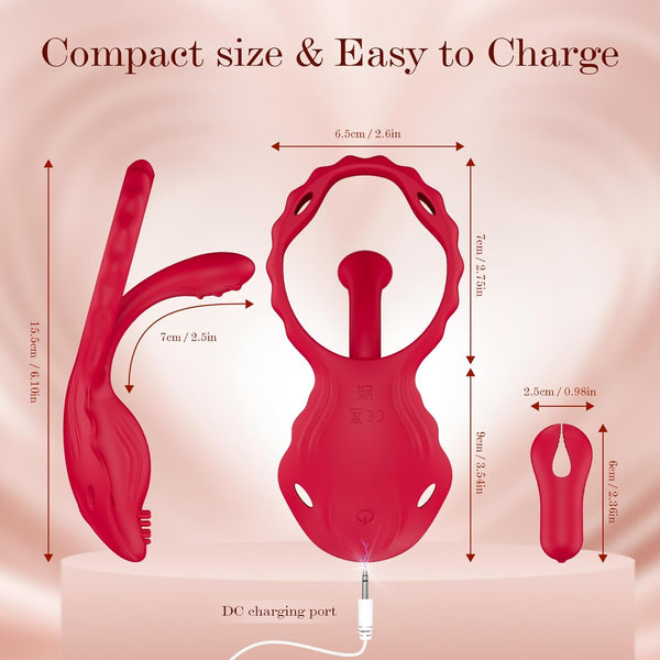 Nipple Clamps Vibrating Panties - Wireless Remote Control Personal Massager with 10 Vibration Modes