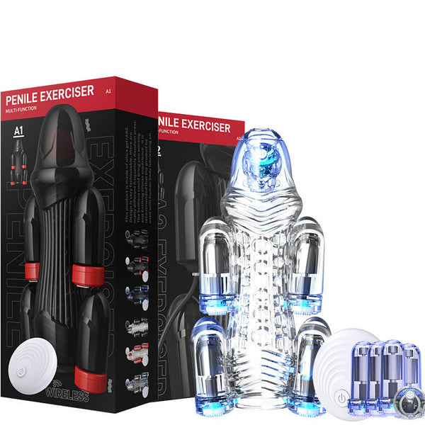 Penis Exerciser Remote Conntrol Glans Vibrator Bullet Glans Vibrator For Men Penis Glans Trainer For Delay Ejaculation Sexy Toys