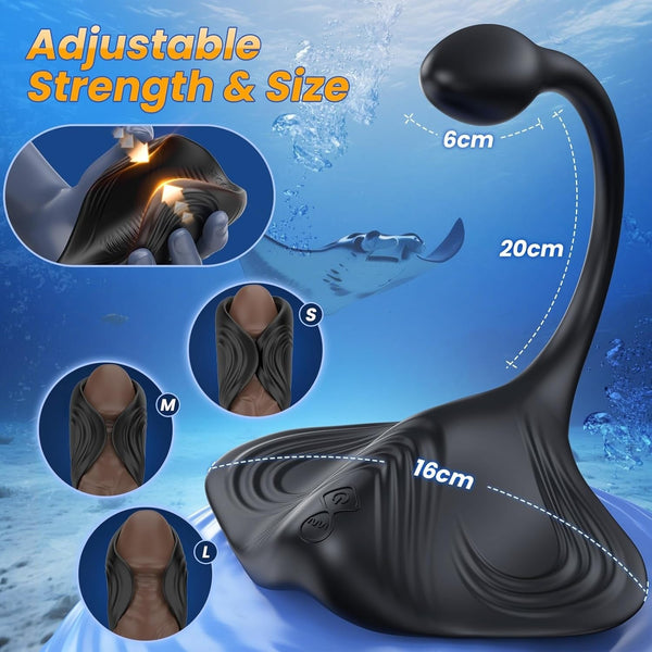 Dual Motor 9+9 Vibrator Anal Dildo Beads Prostate Massager & Penis Training Sit Ride Perineum Clitoral Stimulator