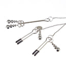 Beaded Pendant Chain Nipple to Clit Tweezer Clamp Set