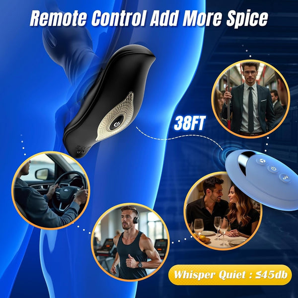 9 Tension Shock Flapping & 9 Thrusting Vibrating Prostate Massager & Uterine Stimulator