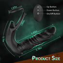 APP Control 9 Vibrating Thrusting Prostate Massager With Dual Cock Rings