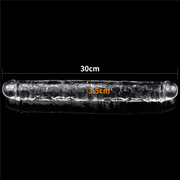 12 Inch Transparent Big Double Head Dildo