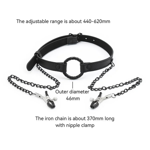 Sexy Gag with Breast Clips for Adult Use