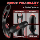 Buyging™ Low-noise 10 Thrusting 10 Vibrating Prostate Massager With Dual Cock Rings
