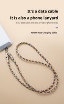 Mobile phone lanyard data cable