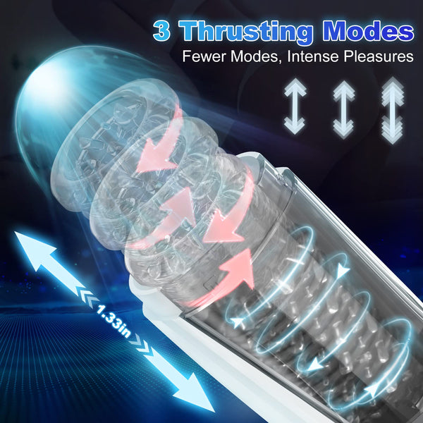 Automatic Rotating Thrusting Male Masturbators, Pocket Pussy Vagina Stroker with 11 Strong Modes, Krumppo Masturbation Cup with Ultra Realistic Tunnel, Male Sex Toys for Men Sexual Pleasure